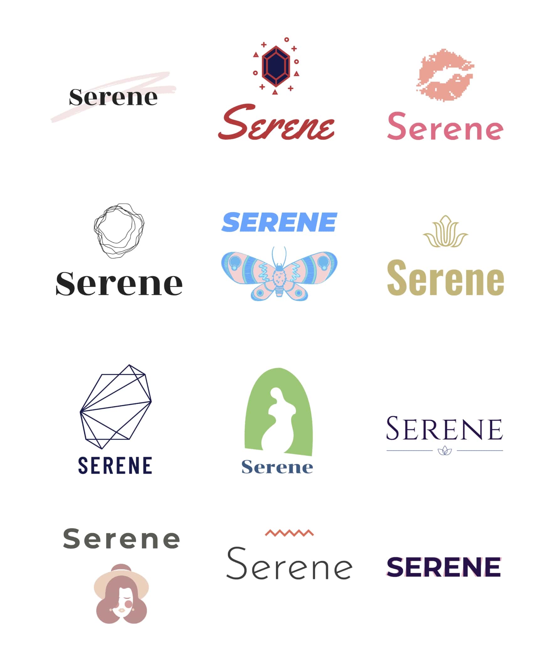 Pre-made Logos created using the Wix Logo Maker